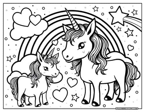 Unicorn coloring pages