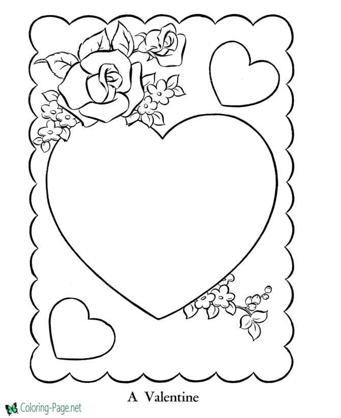 Valentine heart coloring pages