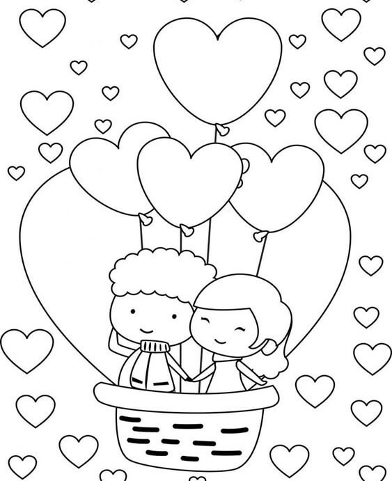 Free easy to print valentines day coloring pages