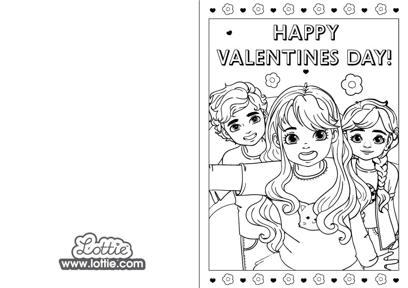 Valentines day colouring card