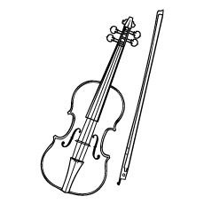 Lovely violin coloring pages for your toddler