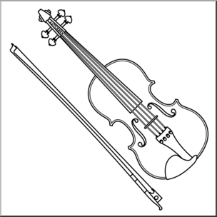 Clip art violin coloring page i