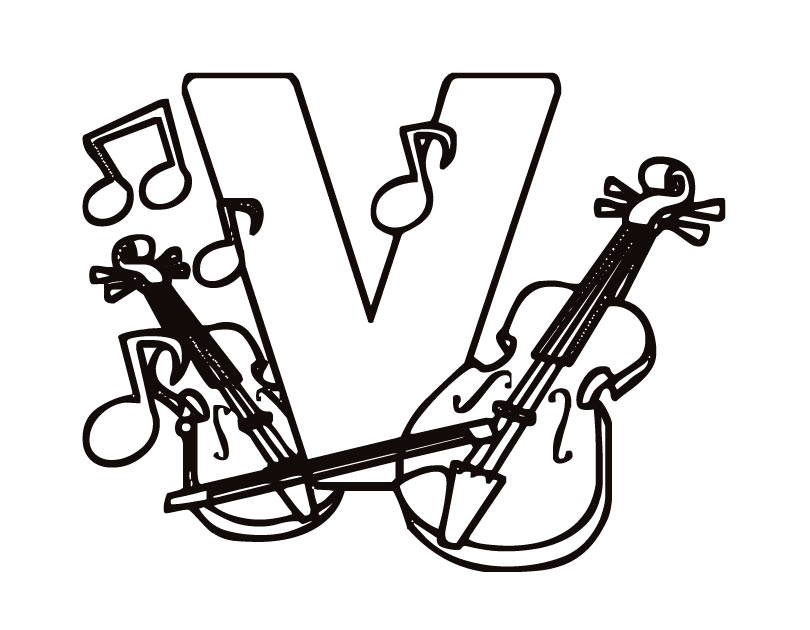 Violin coloring pages