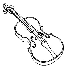 Lovely violin coloring pages for your toddler