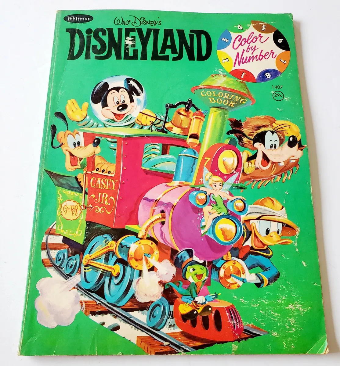 Walt disneys disneyland color by number coloring book whitman