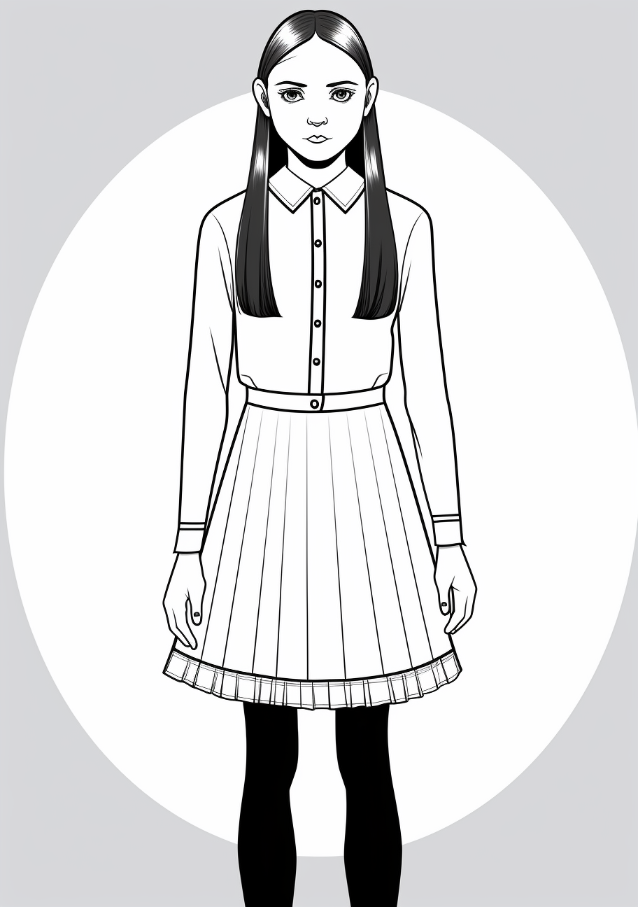 Creepy wednesday addams coloring s