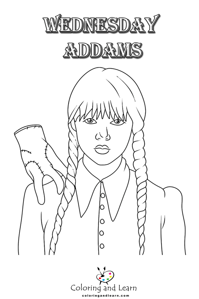 Wednesday addams coloring pages rcoloringpages