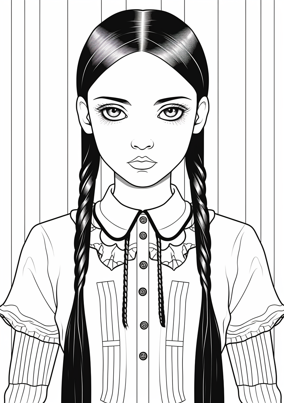 Wednesday addams coloring pictures s fun and creative coloring