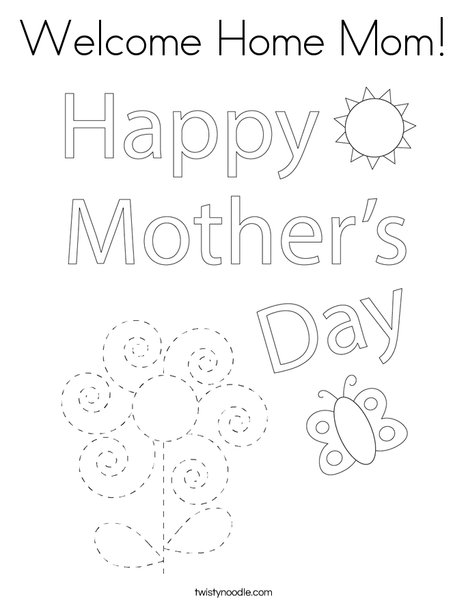 Wele home mom coloring page