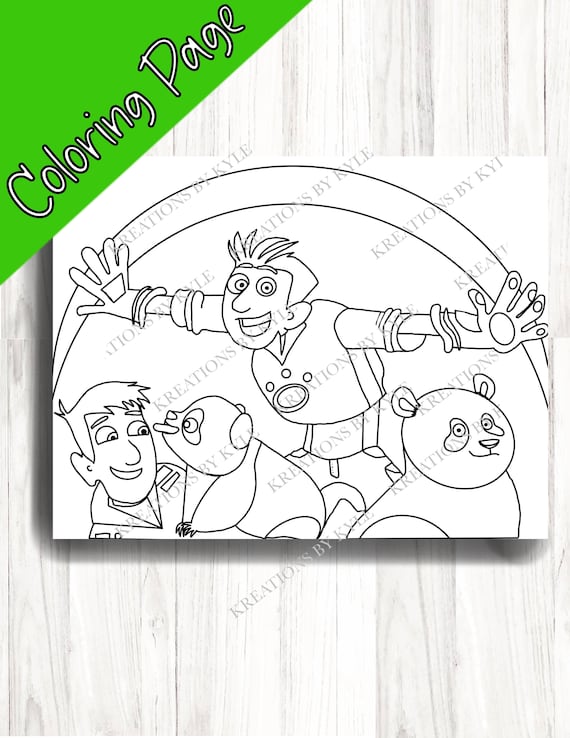 Wild kratts coloring page printable printable coloring page panda coloring page