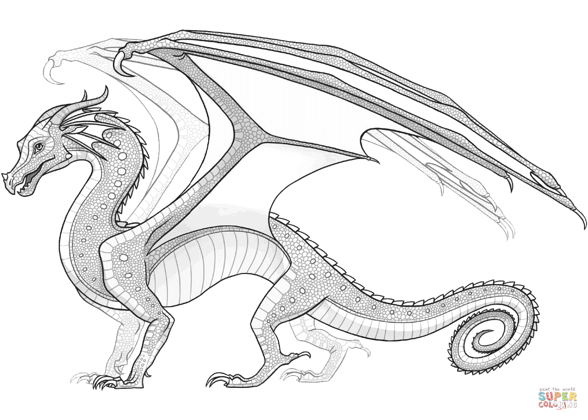 Rainwing dragon from wings of fire coloring page free printable coloring pages