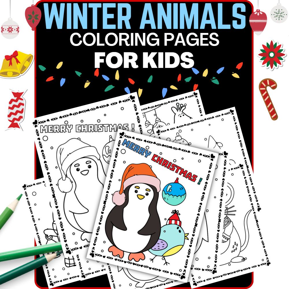 Winter animals coloring pageswinter mindfulness stress relief for kids made by teachers