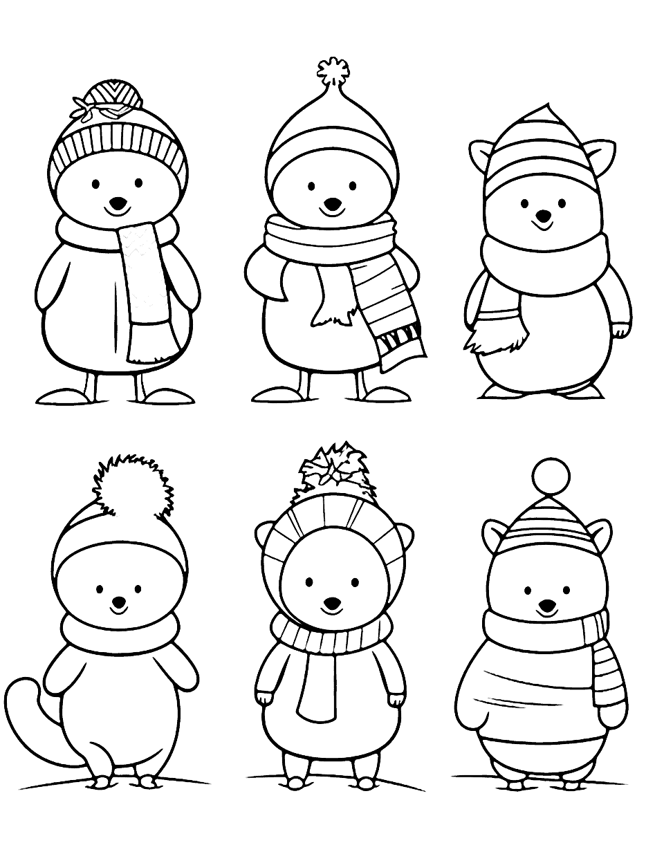 Winter coloring pages free printable sheets