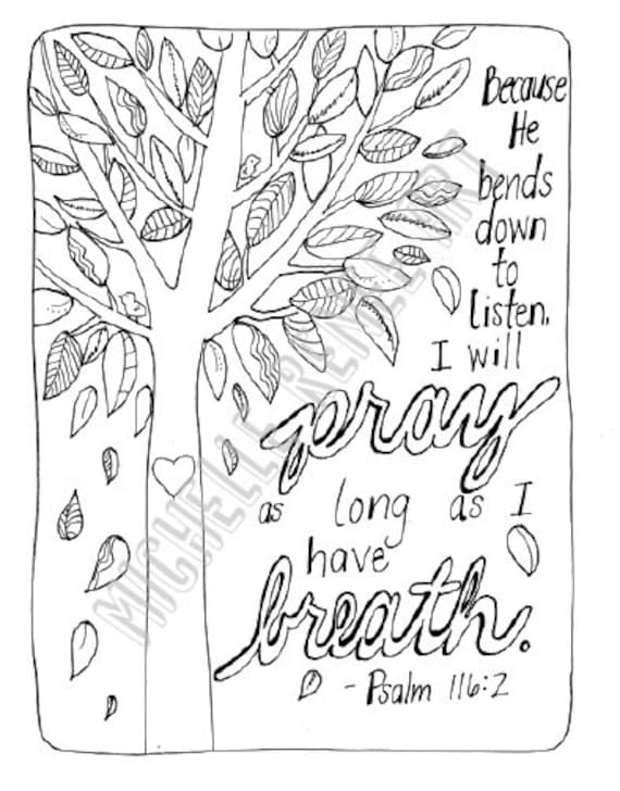 Bible verse coloring page psalm digital instant download