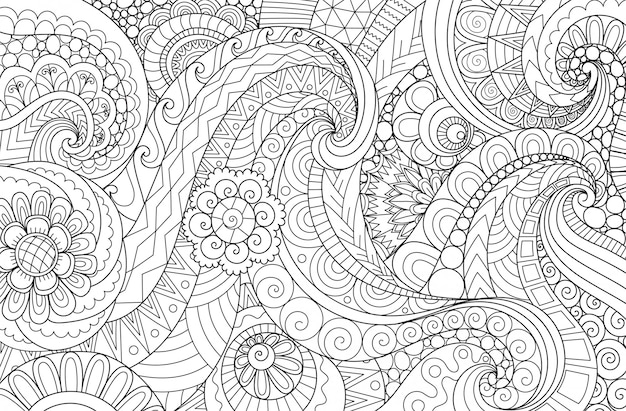 Line art coloring vectors illustrations for free download