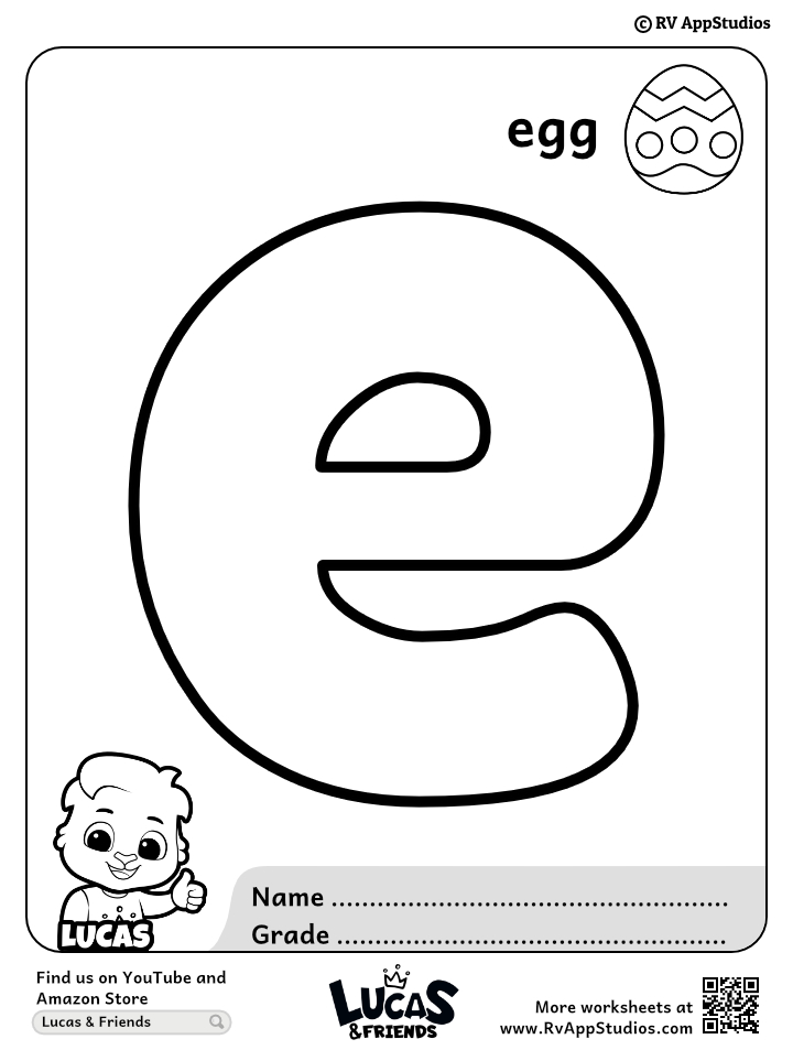 Alphabet e coloring pages