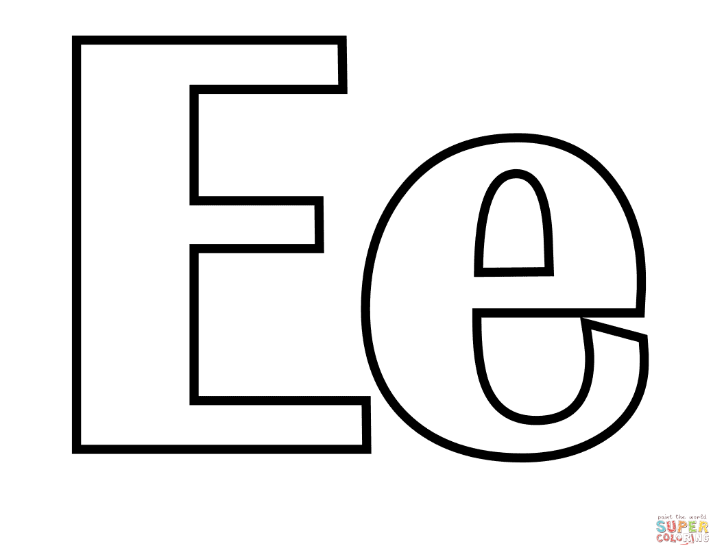 Classic letter e coloring page free printable coloring pages lettering alphabet letter e alphabet coloring pages