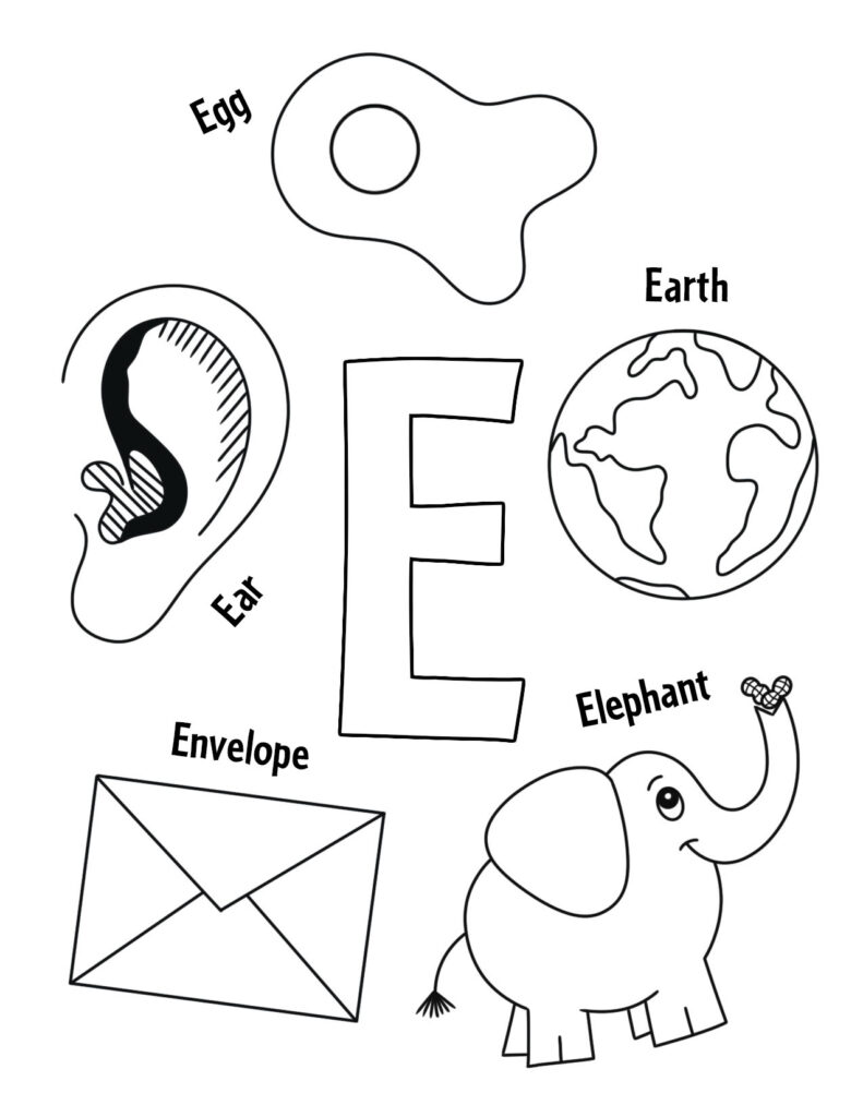 Free letter e worksheets for preschool â the hollydog blog