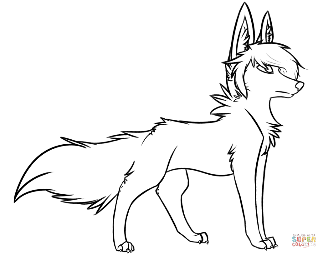 Stylish wolf coloring page free printable coloring pages