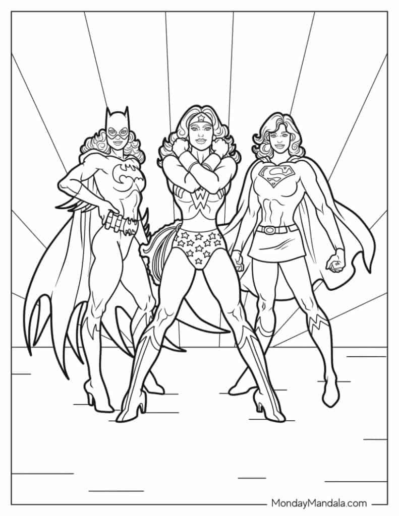 Wonder woman coloring pages free pdf printables