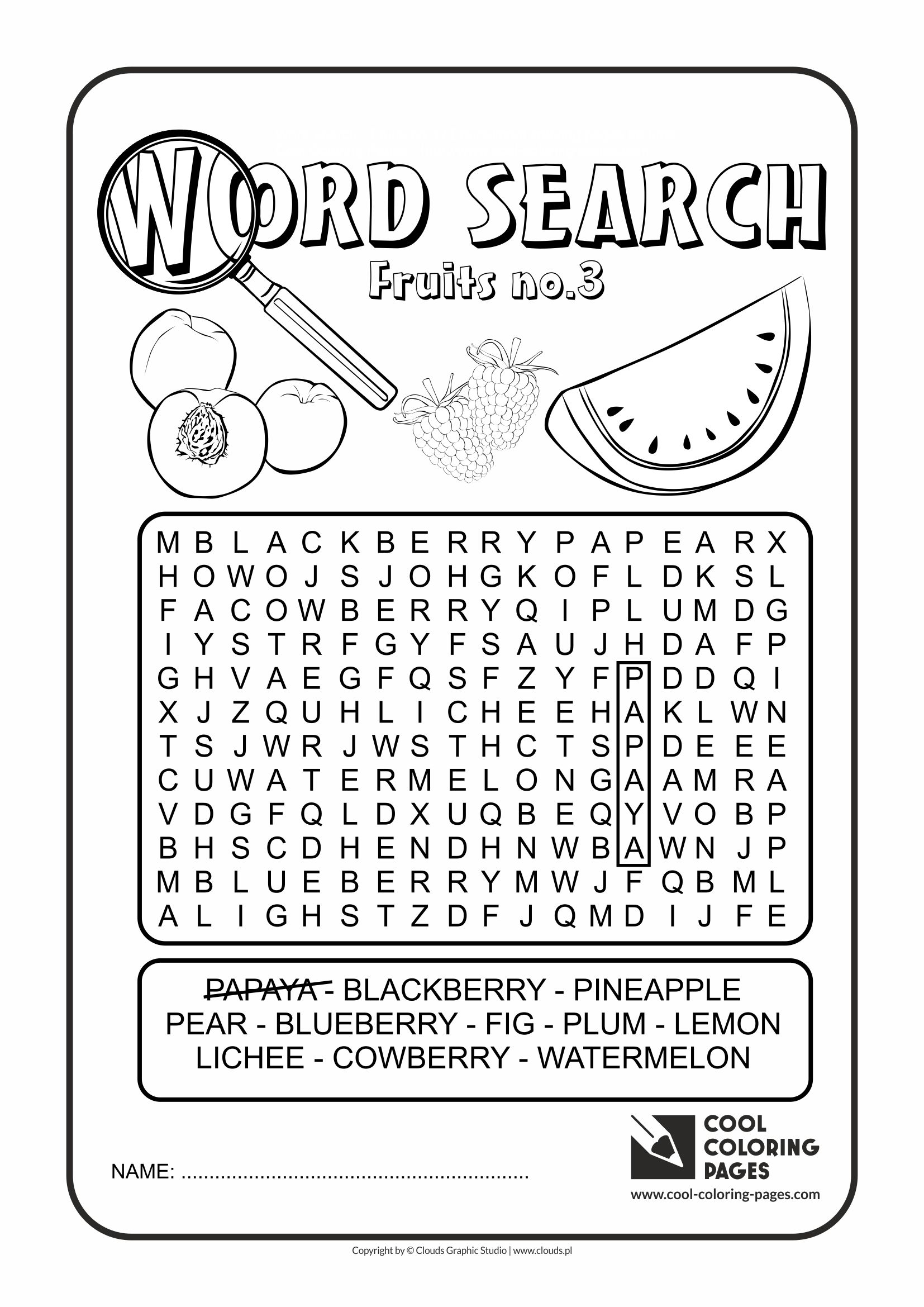 Cool coloring pages word search