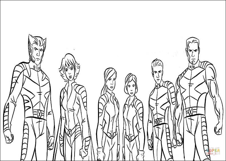 X men coloring page free printable coloring pages