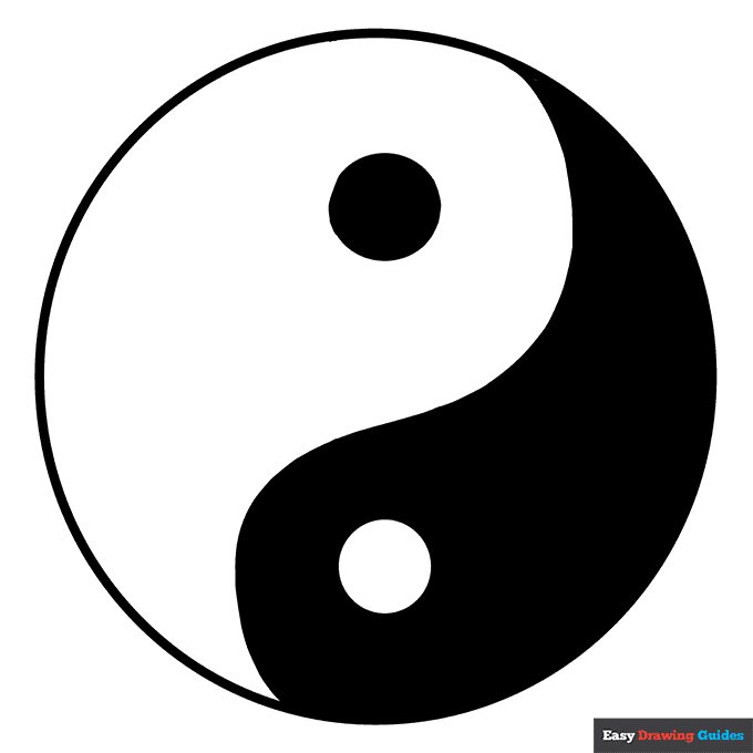 Yin yang coloring page easy drawing guides