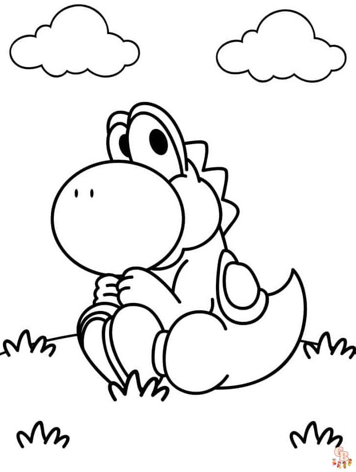 Cute yoshi coloring pages free printable sheets for kids