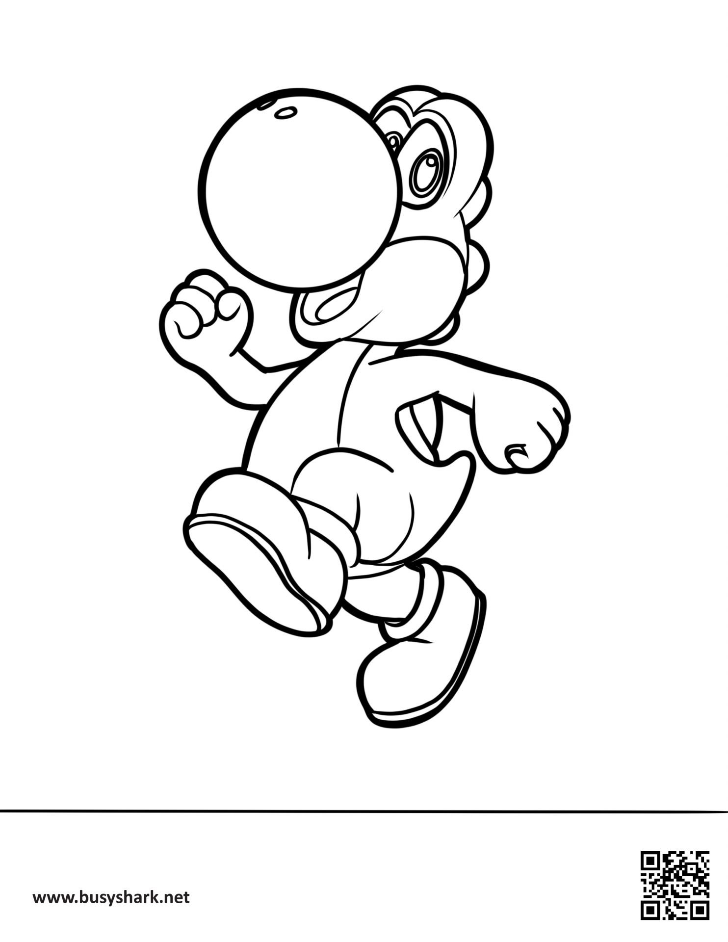 Yoshi free coloring page