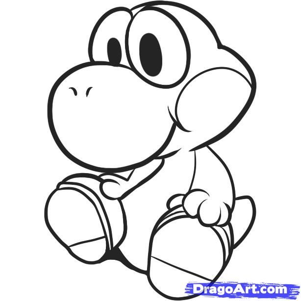 Colorful yoshi coloring pages