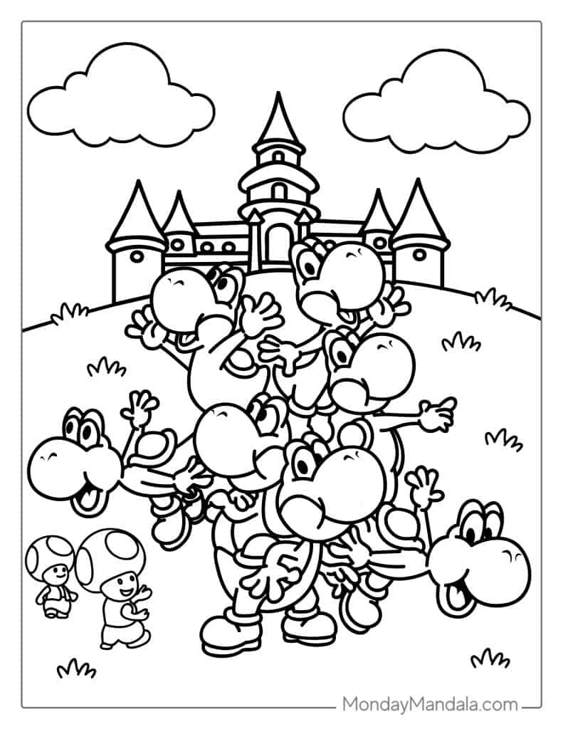 Yoshi coloring pages free pdf printables