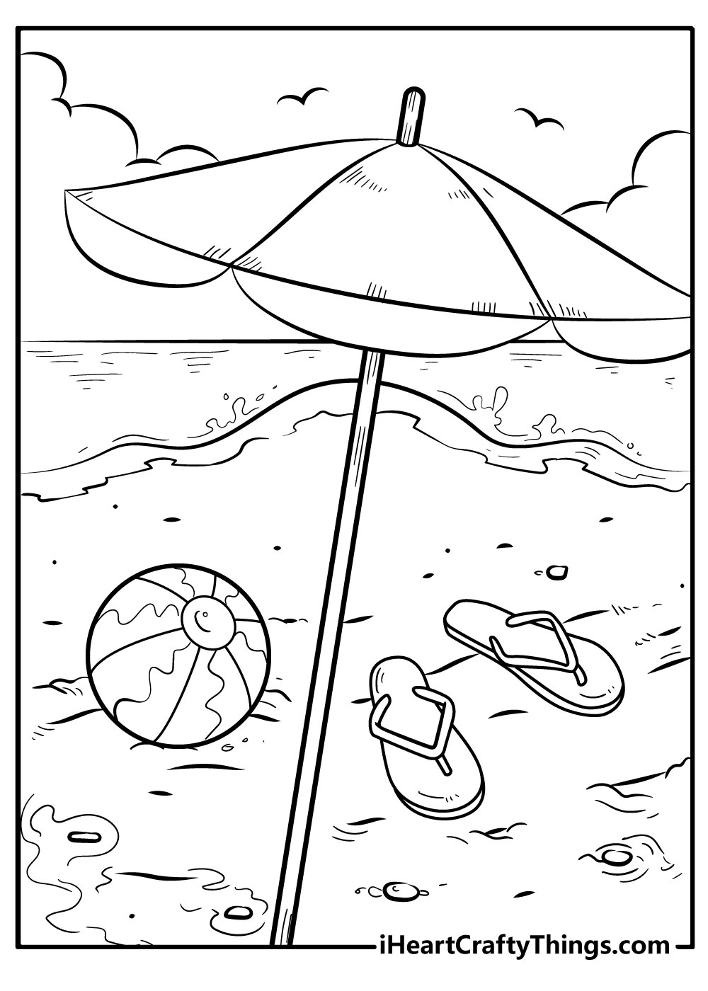 Beach coloring pages free printables