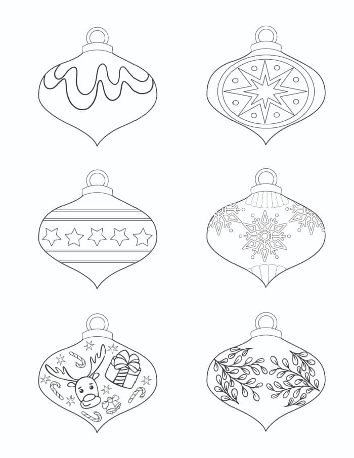 Christmas ornament coloring page printables