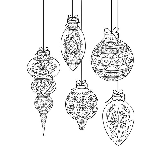 Christmas ornament coloring sheet