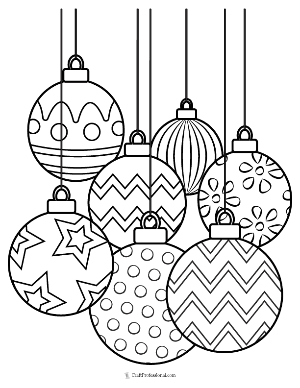 Christmas ornament coloring pages