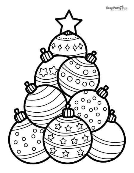 Free printable christmas ornaments coloring pages