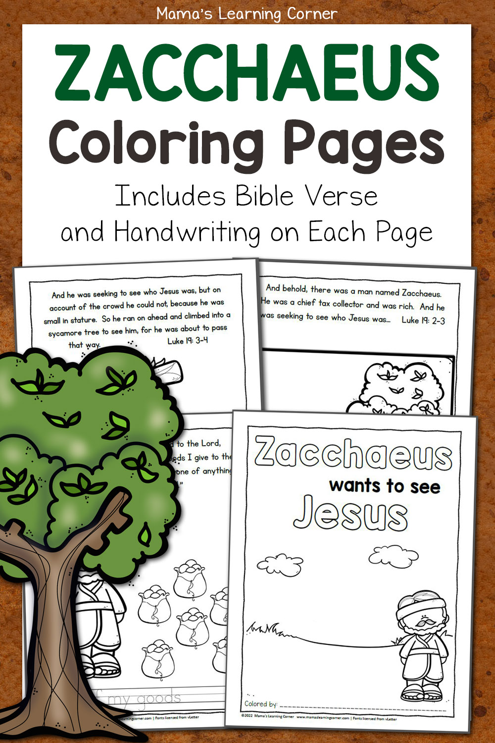 The bible story of zacchaeus coloring pages