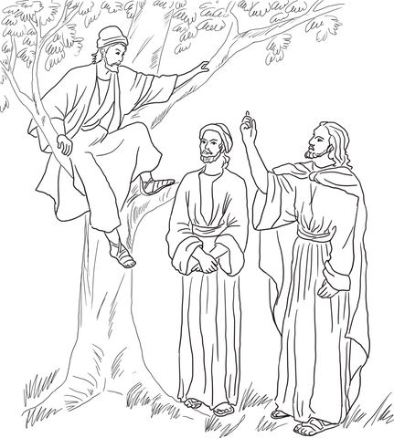 Jesus meets zacchaeus coloring page free printable coloring pages bible coloring pages jesus coloring pages bible coloring