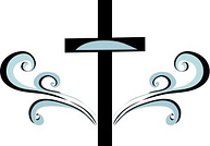 Blue and black swirl cross clipart â