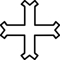 Media outlined cross fourchee ii â media