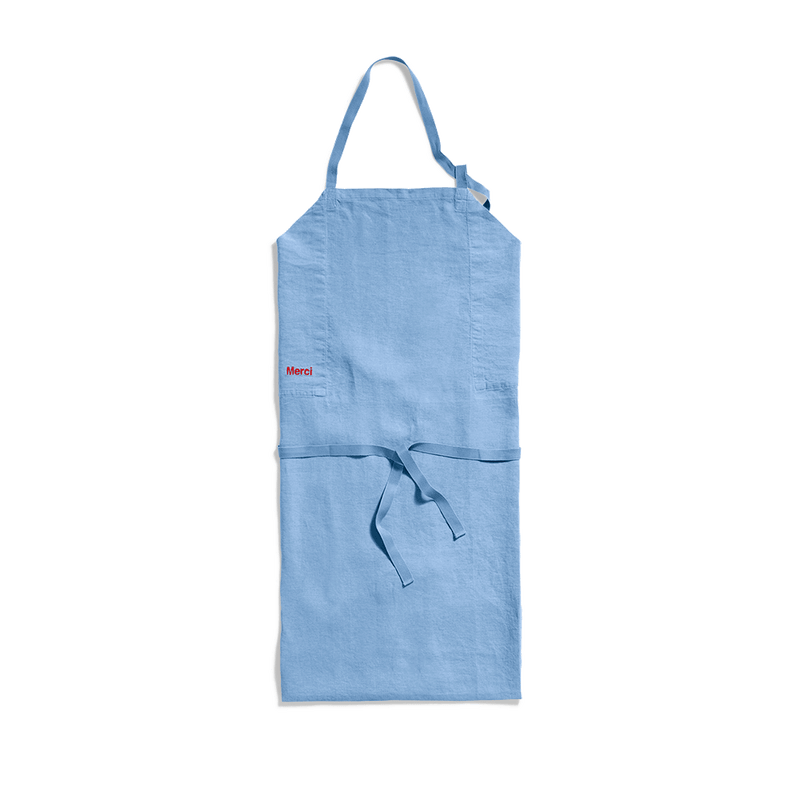 Washed linen apron