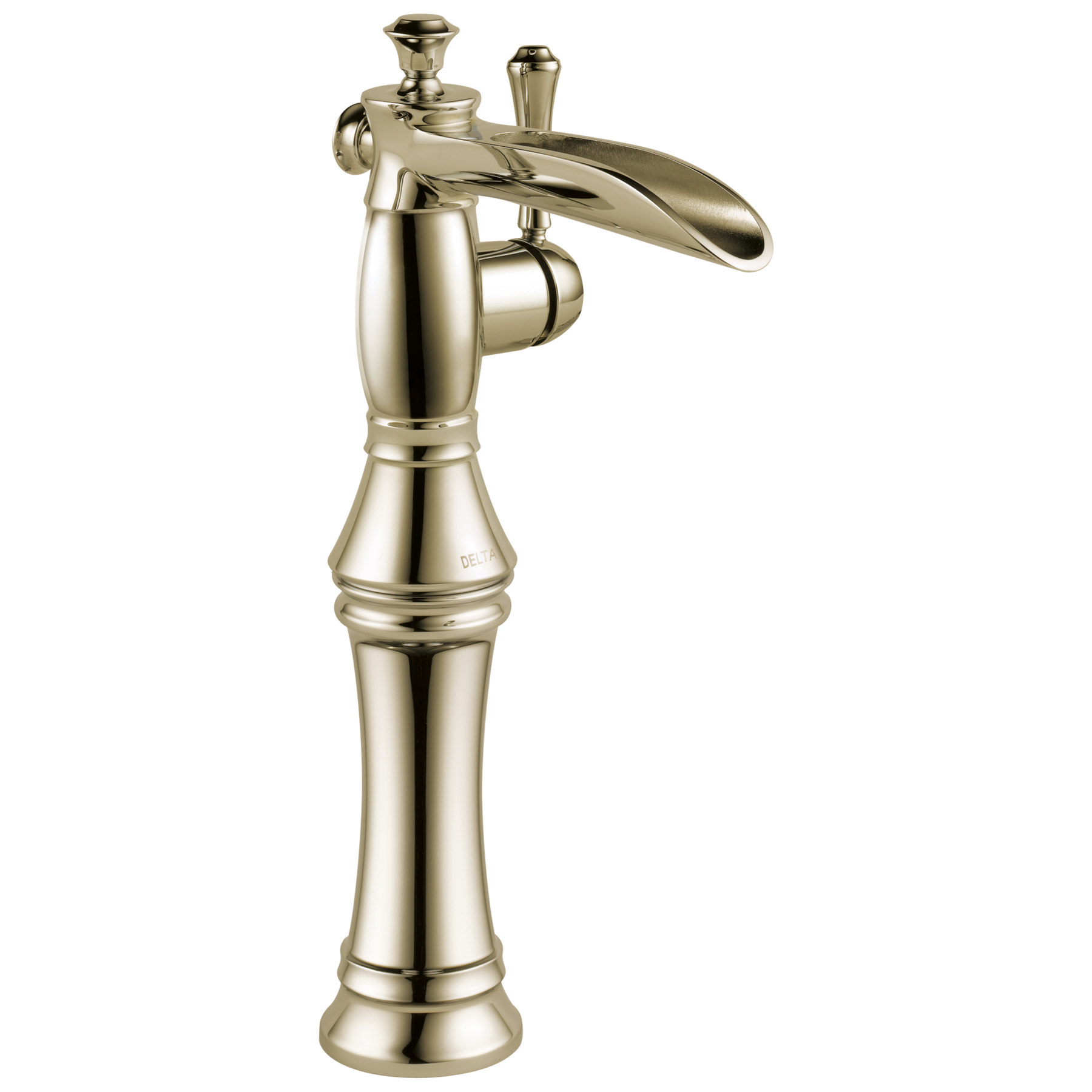 Single handle channel vessel bathroom faucet in polished nickel lf