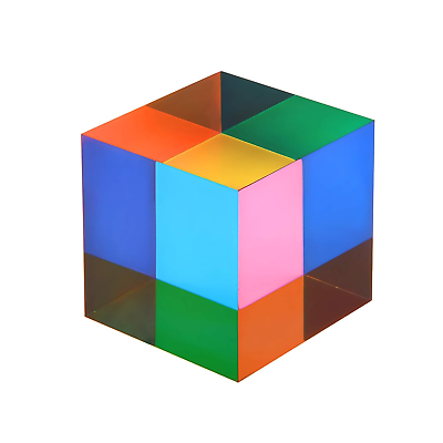 Mixing color cube acrylic glass prism multi