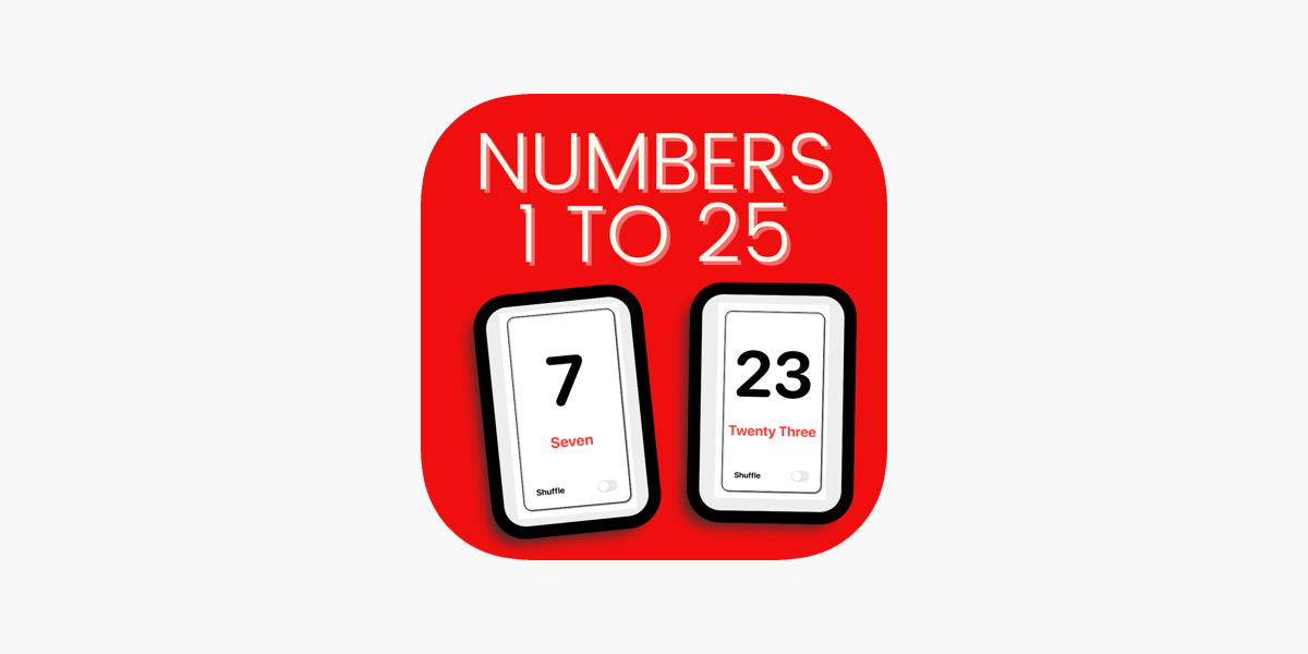 Numbers flash cards