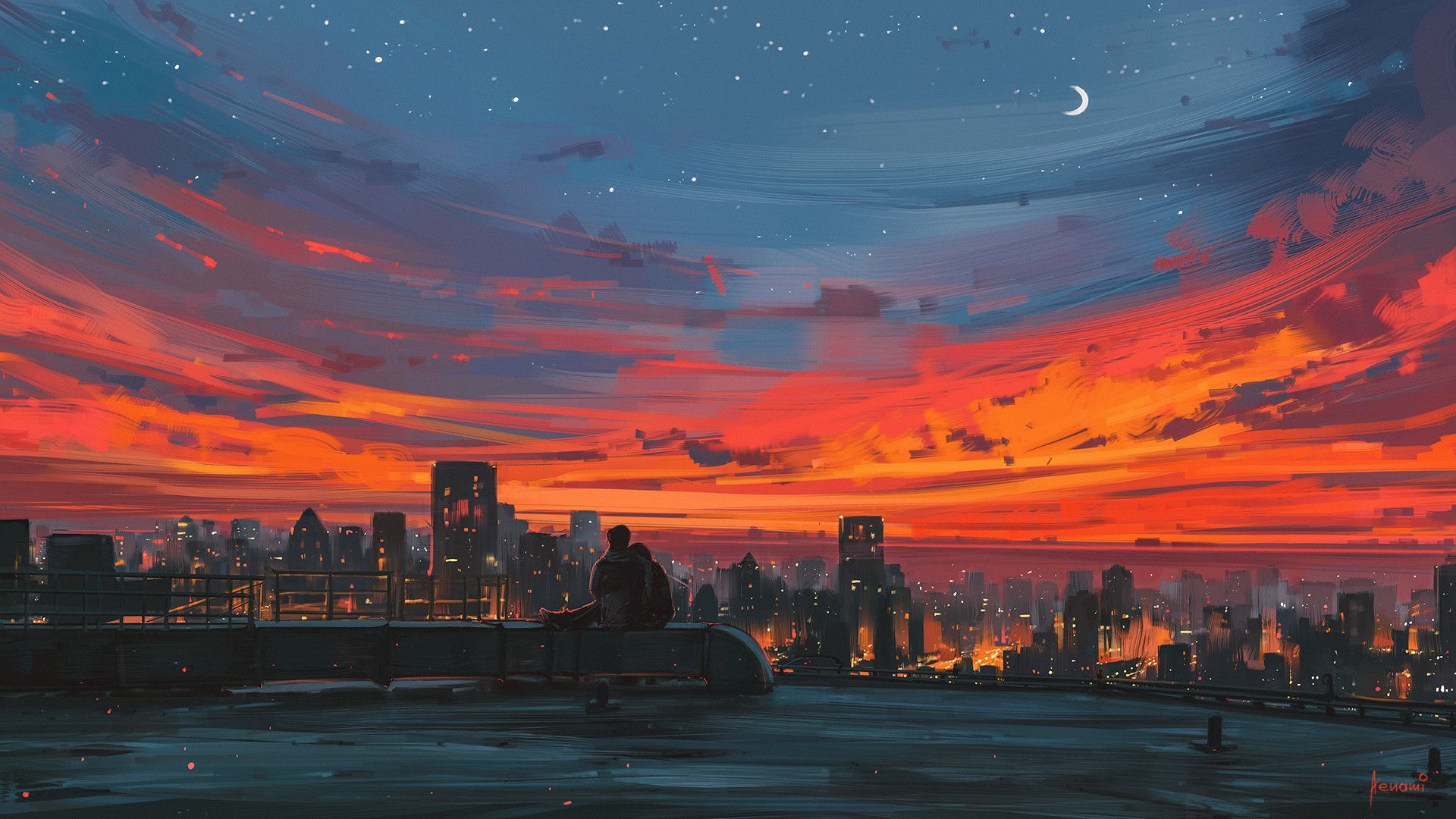 Aesthetic sunset anime wallpaper hd fondo de escritorio de ordenador fondos de escritorio hd fondos de pantalla facebook