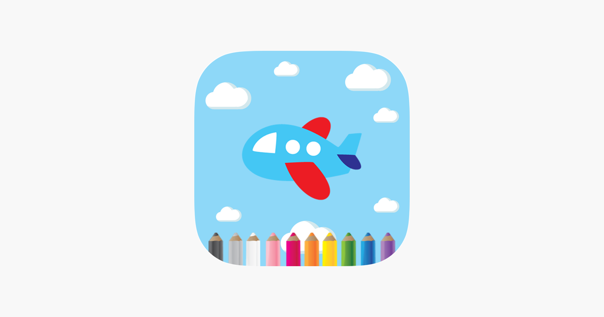 Airplane coloring book for kids learning on the app store