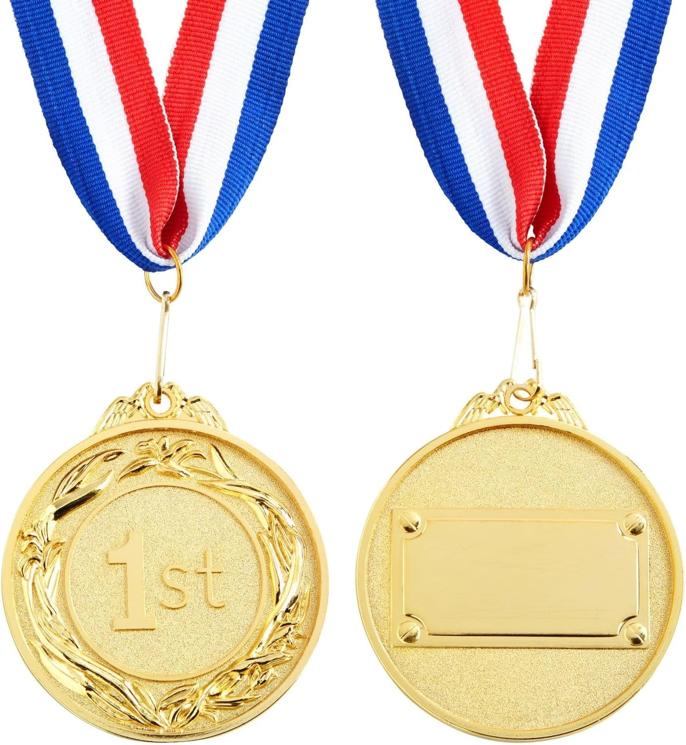 Pack st place gold medals with inch neck ribbon for awards sports tournam