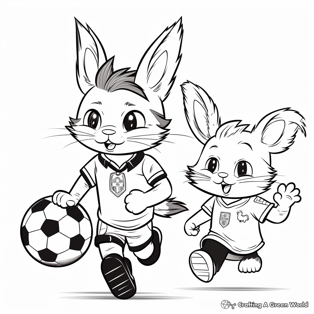 Cat and bunny coloring pages