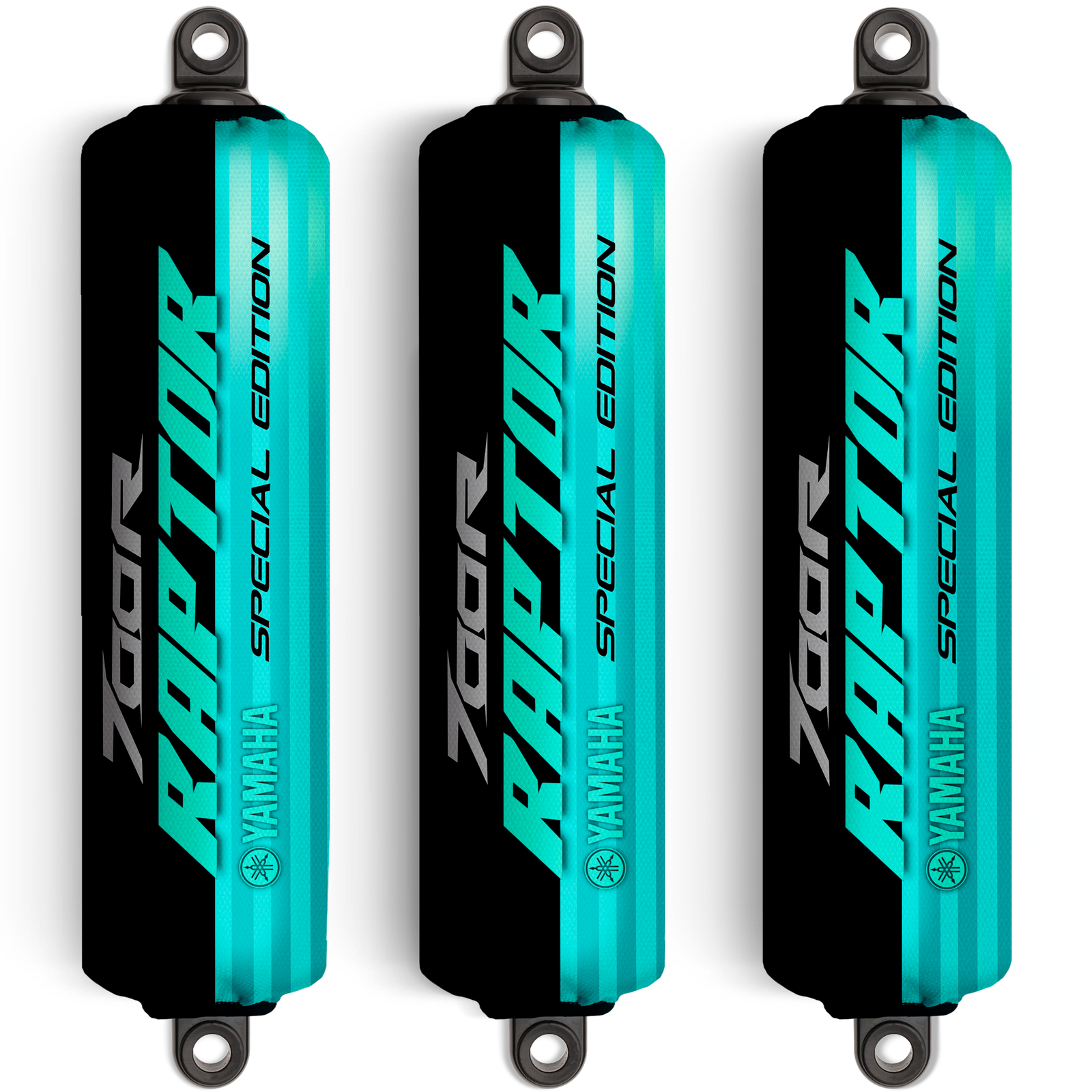 Turquoise black shock covers for yamaha raptor yfmr special edition