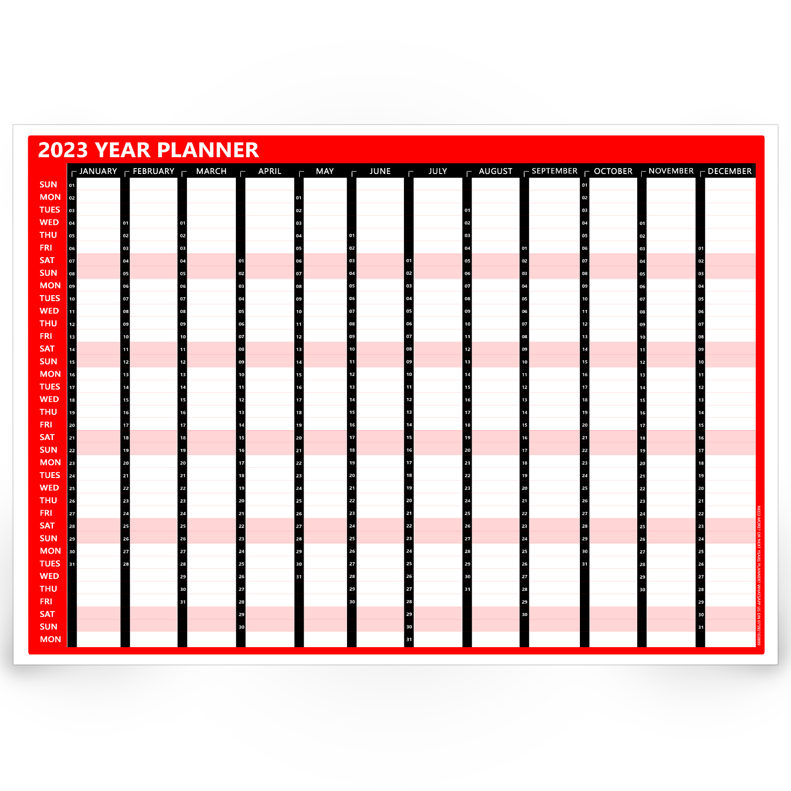 Wall planner lendar full year large a annual planner cheap home work